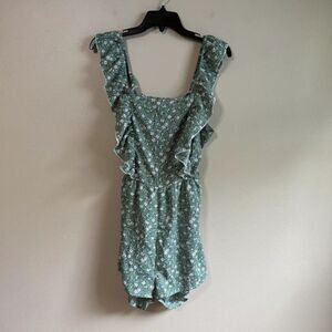 Shein medium‎ floral green romper